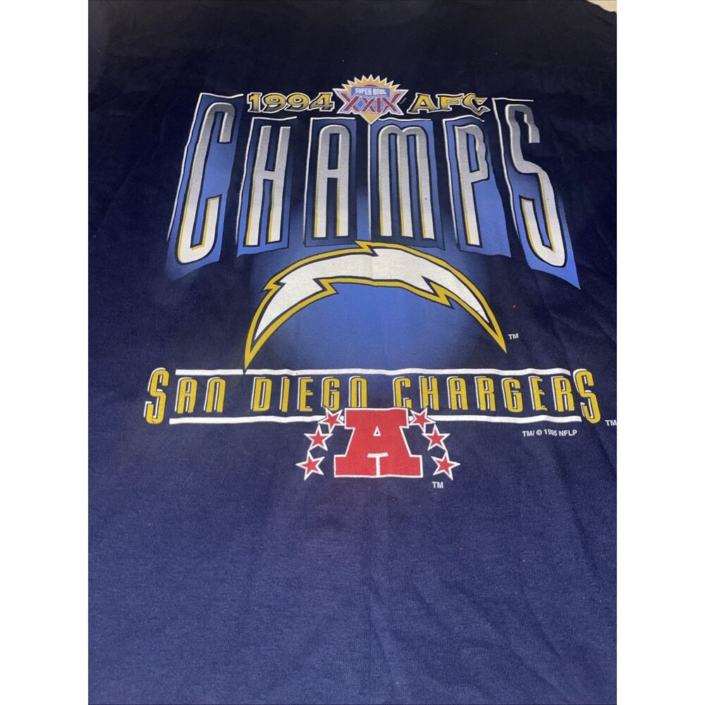 1995 San Diego Chargers AFC Championship tee Xl New With Tags - Picture 3 of 3